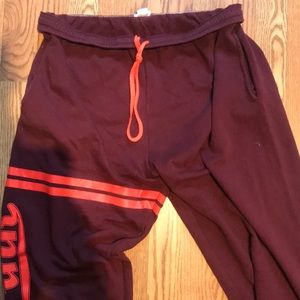 pink Maroon sweatpants